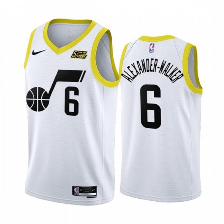 Men's Utah Jazz #6 Nickeil Alexander-Walker 2022/23 White Association Edition Stitched Basketball Jersey