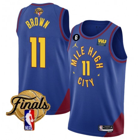 Men's Denver Nuggets Blue #11 Bruce Brown 2023 Finals City Edition Stitched Basketball Jersey