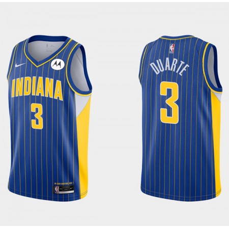 Men's Indiana Pacers #3 Chris Duarte 2020/21 Blue City Edition Swingman Stitched Jersey