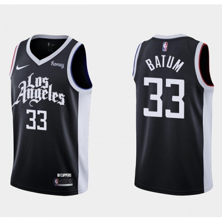 Men's Los Angeles Clippers #33 Nicolas Batum 2020-21 Black City Edition Stitched NBA Jersey