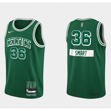 Men's Boston Celtics #36 Marcus Smart Green 75th Anniversary City Stitched Jersey