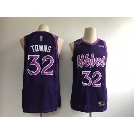 Men's Minnesota Timberwolves #32 Karl Anthony Towns Purple 2018/19 City Edition Swingman Stitched NBA Jersey