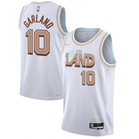 Men's Cleveland Cavaliers #10 Darius Garland 2022/2023 White City Edition Stitched Basketball Jersey