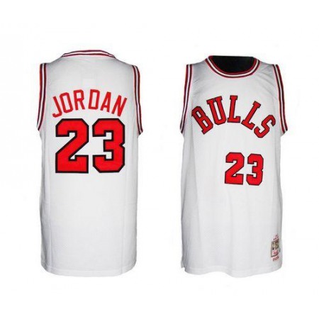 Bulls #23 Michael Jordan White 1984-1985 Hardwood Classics Stitched NBA Jersey