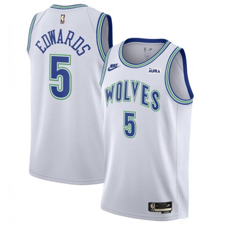 Men's Minnesota Timberwolves #5 Anthony Edwards White 2023/24 Classic Edition Stitched Jersey