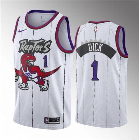 Men's Toronto Raptors #1 Gradey Dick White 2023 Draft Classic Edition Stitched Basketball Jersey