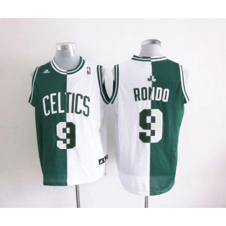 Celtics #9 Rajon Rondo Green/White Split Fashion Embroidered NBA Jersey