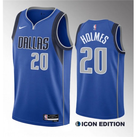 Men's Dallas Mavericks #20 Richaun Holmes Blue 2023 Draft Icon Edition Stitched Basketball Jersey