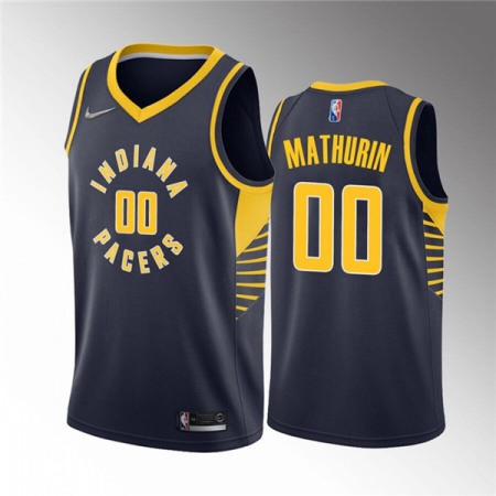 Men's Indiana Pacers #00 Bennedict Mathurin Navy Icon Edition 75th Anniversary Stitched Basketball Jersey