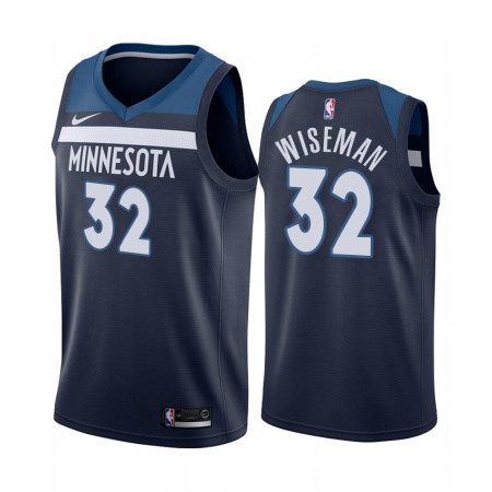 Men's Minnesota Timberwolves #32 James Wiseman Navy Icon Edition Stitched Jersey