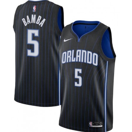 Men's Orlando Magic #5 Mohamed Bamba Black Icon Edition Stitched Swingman Jersey