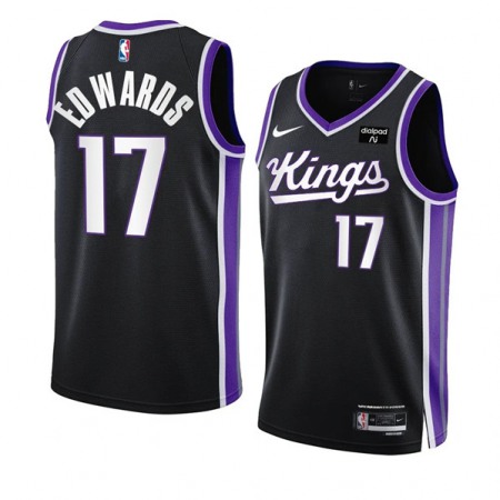 Men's Sacramento Kings #17 Kessler Edwards Black 2023/24 Icon Edition Swingman Stitched Basketball Jersey