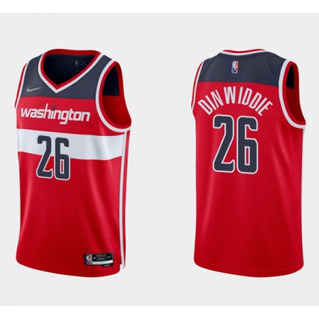 Men's Washington Wizards #26 Spencer Dinwiddie Red Icon Edition Stitched Jersey