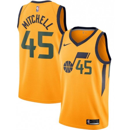 Men's Utah Jazz #45 Donovan Mitchell Gold Statement Edition Swingman Stitched Jersey