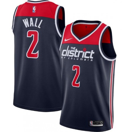 Men's Washington Wizards #2 John Wall Navy Statement Edition Swingman Stitched Jersey