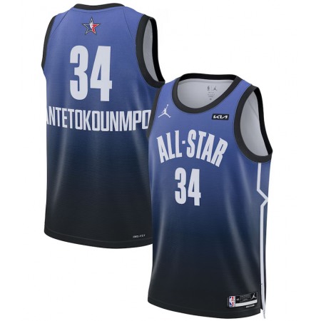 Men's 2023 All-Star #34 Giannis Antetokounmpo Blue Game Swingman Stitched Basketball Jersey