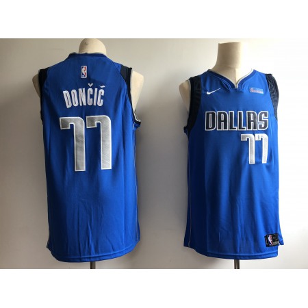 Men's Dallas Mavericks #77 Luka Doncic Blue Swingman Stitched NBA Jersey