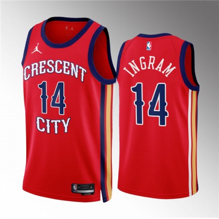 Men's New Orleans Pelicans #14 Brandon Ingram Red 2022/23 Statement Edition Stitched Basketball Jersey