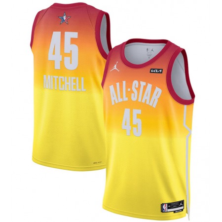 Men's 2023 All-Star #45 Donovan Mitchell Oraange Game Swingman Stitched Basketball Jersey