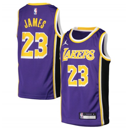 Men's Los Angeles Lakers #23 LeBron James Purple 2020/21 Swingman Statement Edition Stitched Jersey