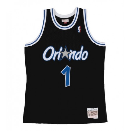 Men's Orlando Magic #1 Tracy McGrady Black Throwback Stitched Jersey