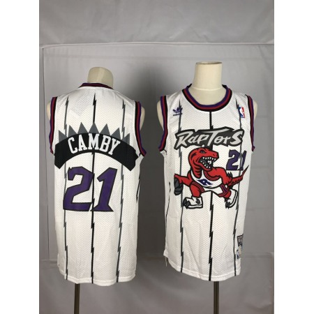 Men's Toronto Raptors #21 Marcus Camby White Swingman Stitched NBA Jersey