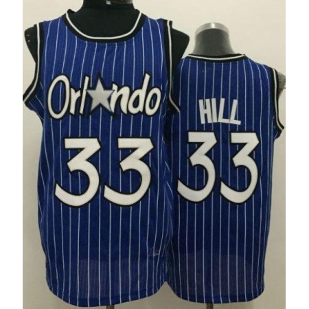 Magic #33 Grant Hill Blue Throwback Stitched NBA Jersey