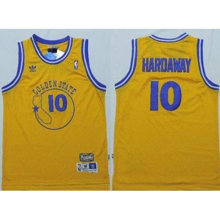 Warriors #10 Tim Hardaway Gold New Throwback Stitched NBA Jersey