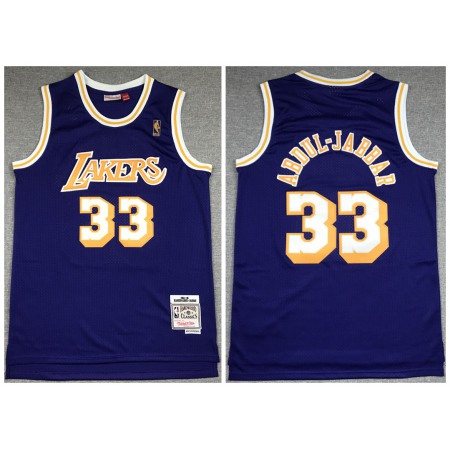 Men's Los Angeles Lakers #33 Kareem Abdul-Jabbar Purple 1994-95 Throwback Stitched Jersey