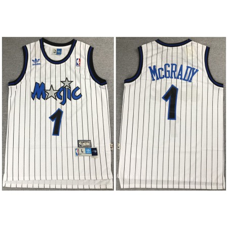 Men's Orlando Magic #1 Tracy McGrady White Throwback Stitched Jersey