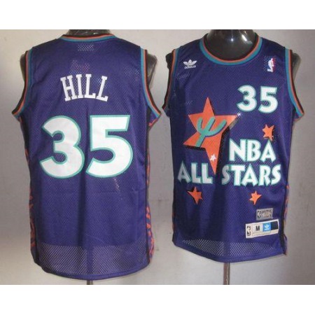 Pistons #35 Grant Hill Purple 1995 All Star Throwback Stitched NBA Jersey