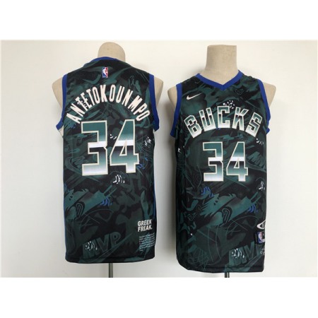 Men's Milwaukee Bucks #34 Giannis Antetokounmpo Stitched Basketball Jersey