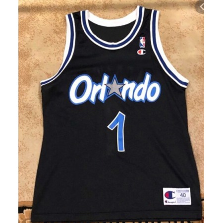 Men's Orlando Magic #1 Penny Hardaway Black Stitched Jersey