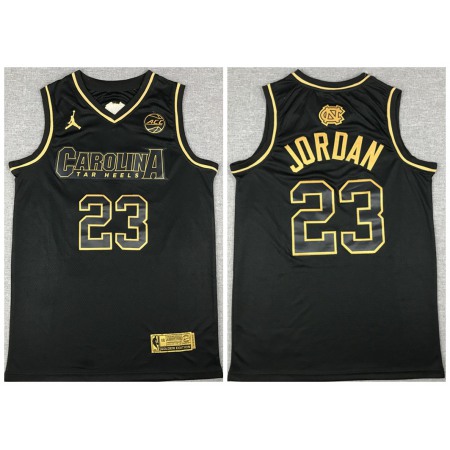 Men's Chicago Bulls #23 Michael Jordan Black Gold Edition Stitched Jersey