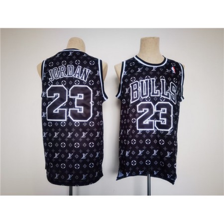 Men's Chicago Bulls #23 Michael Jordan Black Stitched Jersey