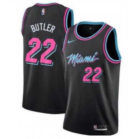 Men's Miami Heat #22 Jimmy Butler Black Stitched NBA Jersey