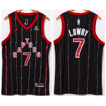 Men's Toronto Raptors #7 Kyle Lowry Black Stitched Jersey