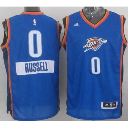 Thunder #0 Russell Westbrook Blue 2014-15 Christmas Day Stitched NBA Jersey