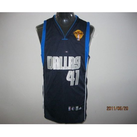 Mavericks 2011 Finals Patch #41 Dirk Nowitzki Blue Stitched NBA Jersey