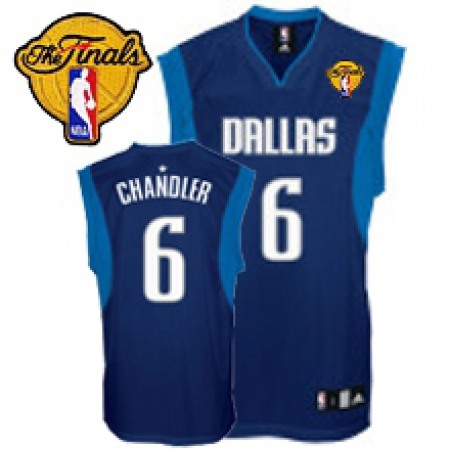 Mavericks 2011 Finals Patch #6 Tyson Chandler Revolution 30 Dark Blue Stitched NBA Jersey