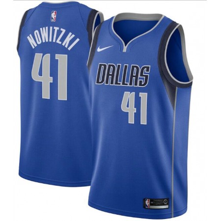 Men's Dallas Mavericks #41 Dirk Nowitzki Blue Stitched Jersey