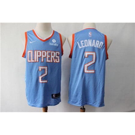 Men's Los Angeles Clippers #2 Kawhi Leonard Blue Stitched NBA Jersey