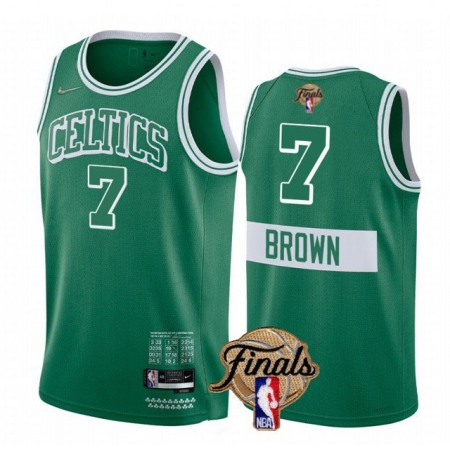 Men's Boston Celtics #7 Jaylen Brown 2022 Green NBA Finals Stitched Jersey