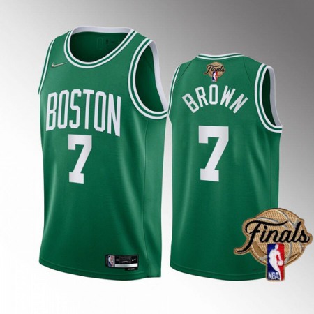 Men's Boston Celtics #7 Jaylen Brown 2022 Green NBA Finals Stitched Jersey