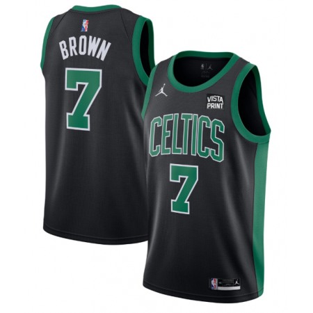 Men's Boston Celtics #7 Jaylen Brown 75th Anniversary Black Stitched Basketball Jersey