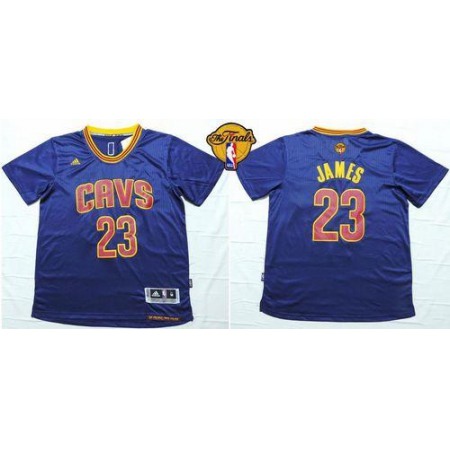 Cavaliers #23 LeBron James Navy Blue Short Sleeve The Finals Patch Stitched NBA Jersey