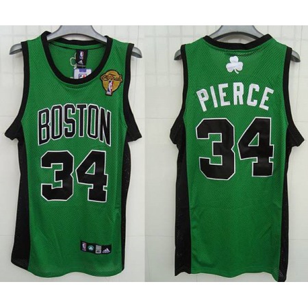 Celtics #34 Paul Pierce Stitched Green Black Number Final Patch NBA Jersey