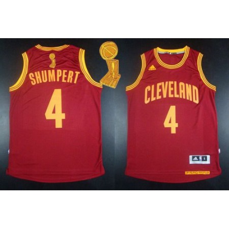 Revolution 30 Cavaliers #4 Iman Shumpert Red The Champions Patch Stitched NBA Jersey