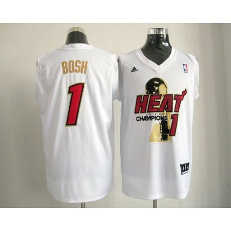 Heat #1 Chris Bosh White 2012 NBA Champions Stitched NBA Jersey