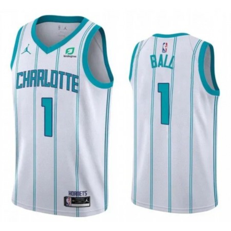 Men's Charlotte Hornets #1 LaMelo Ball White Stitched Basketball Jersey